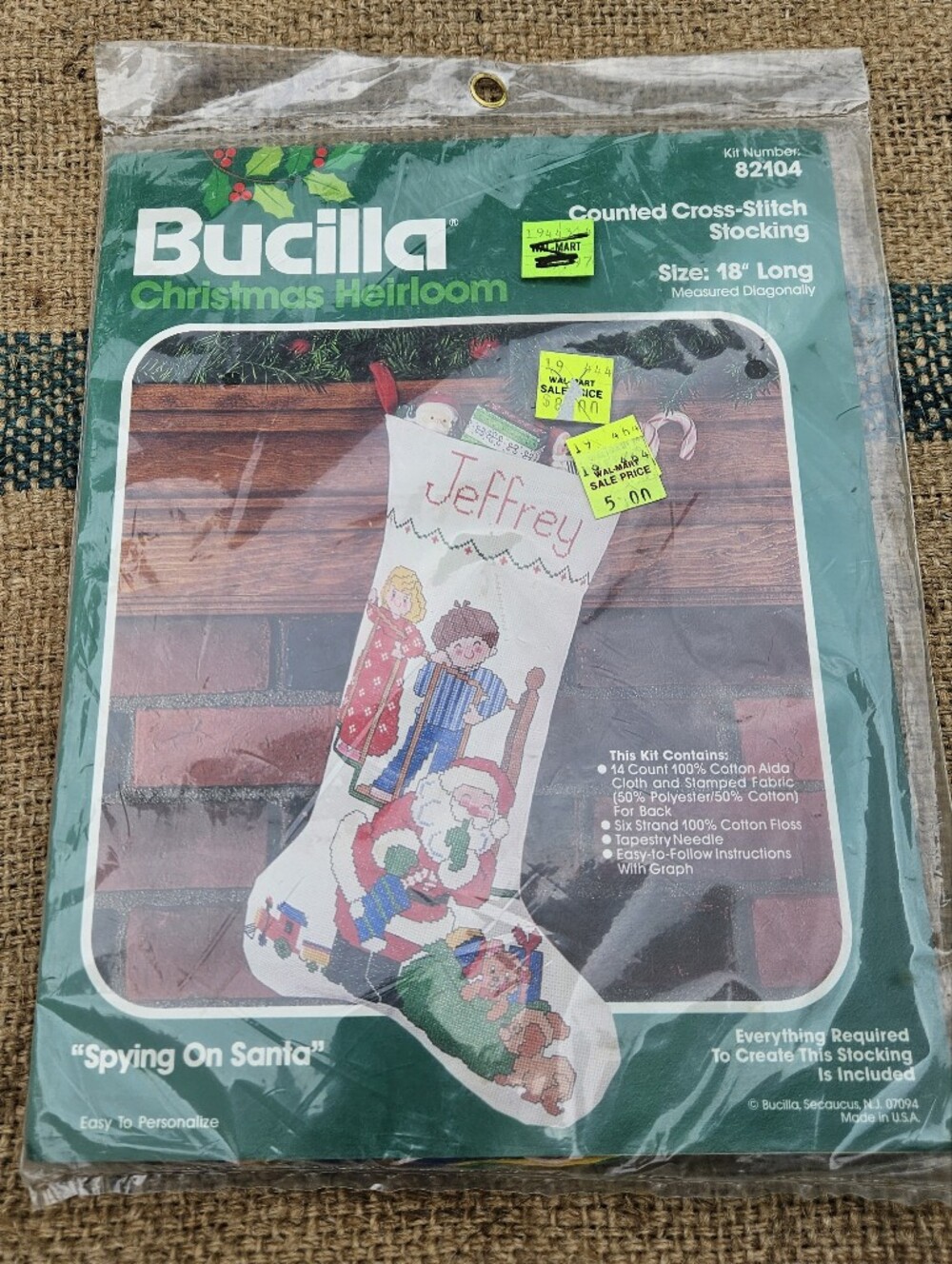 Bucilla Christmas Heirloom Counted Cross-Stitch Stocking Kit 82104